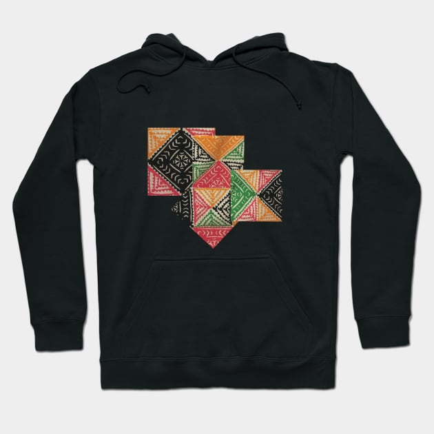 Rilli Quilt Pattern Hoodie by murshid